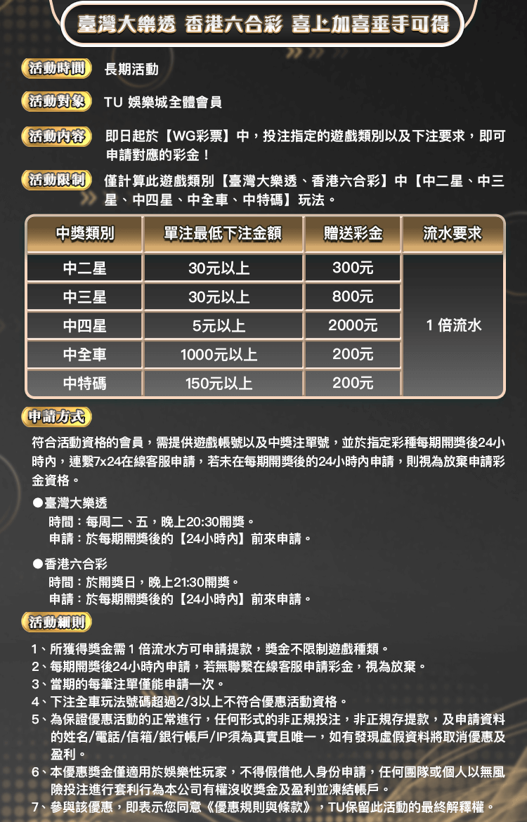 TU娛樂城｜大樂透、六合彩 喜上加喜垂手可得
