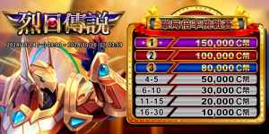 錢街活動-「 烈日傳說 」單局倍率挑戰賽